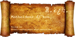 Matheidesz Ákos névjegykártya